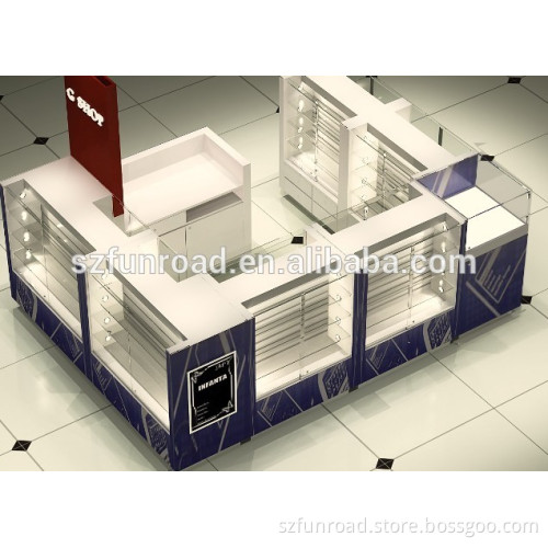 Glass Mobile phone display showroom with LED light